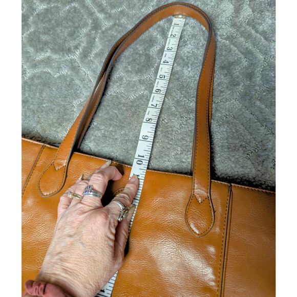 Liz Claiborne Tote Shoulder Bag Large Cognac Double Strap Purse spacious career - Picture 7 of 16